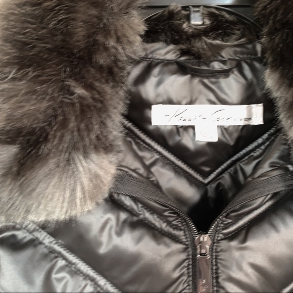 Kenneth Cole I Love New York Faux Fur Lined Coat - Picture 3 of 8
